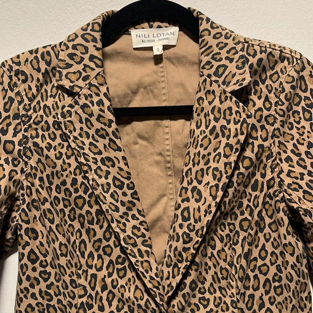 NILI LOTAN Leopard Print Addison Blazer, Size 0 - Picture 5 of 14